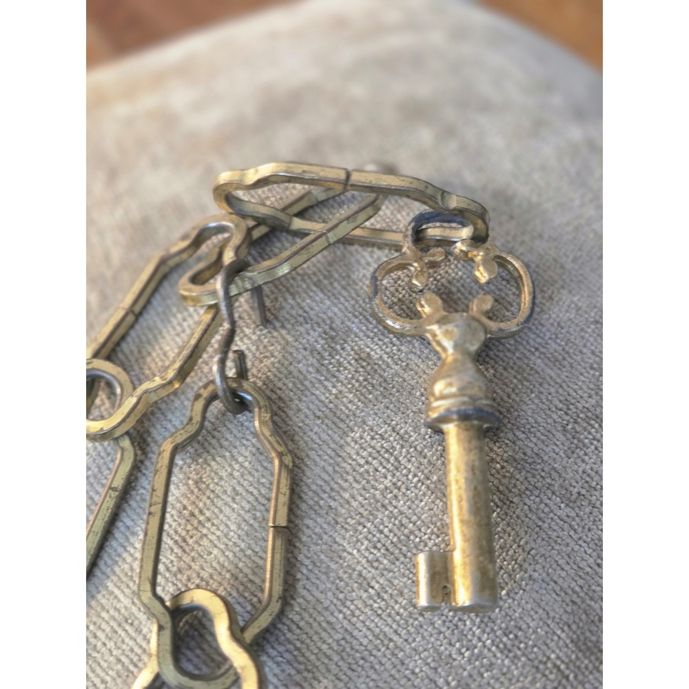 Link Chain Belt Skeleton Key Charm Tassel Vintage